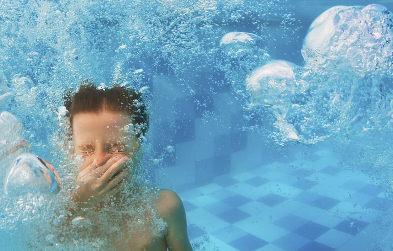 Aqua Dreng Under Vand Plask Svoemmeklubben